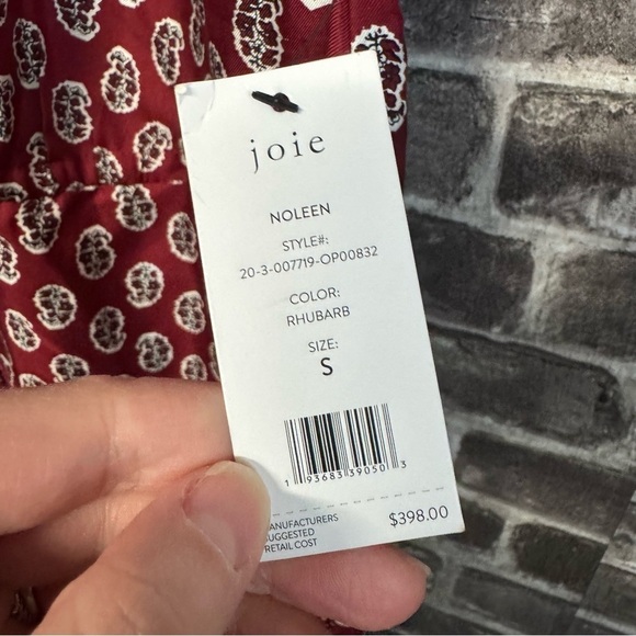 NWT Joie Noleen Jumpsuit in Rhubarb 100% silk button chest pockets - Picture 8 of 15